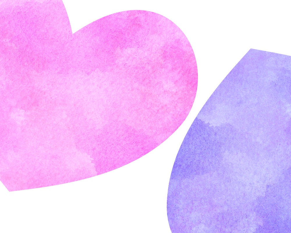 Watercolor hearts clipart Commercial Use Love clipart | Etsy