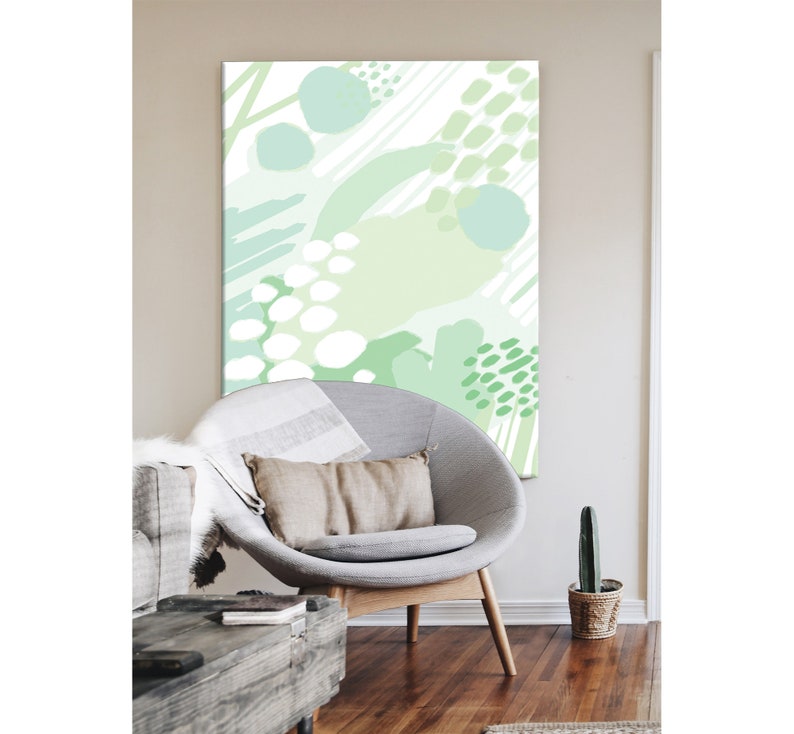 Mint Green Wall Art Large Printable Art Soft Green Print Etsy