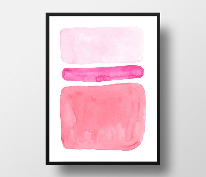 Pink Abstract Wall Art Blush Pink Watercolor Art Print Etsy