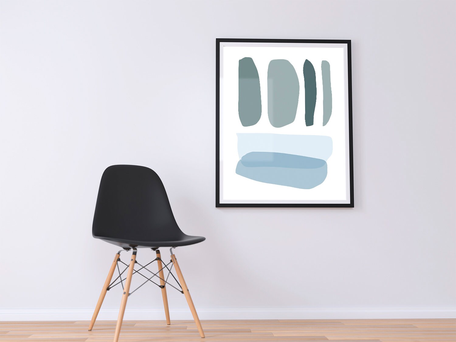 Modern abstract wall art Grey blue art print Printable wall | Etsy