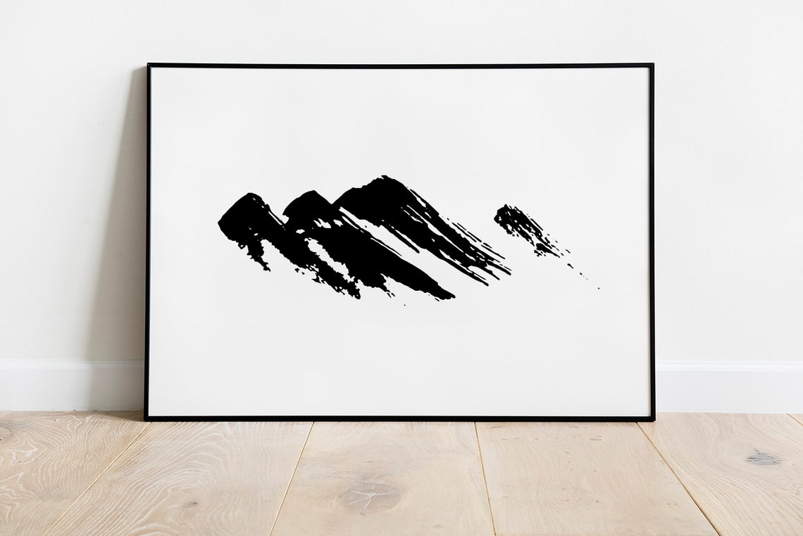 Abstract mountain wall art Mountain print Printable wall art Etsy