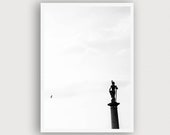 Statue, Paris, France, black, white, interior, decoration, art, marble, wall, digital,