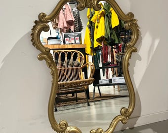 50s 60s golden wall mirror.