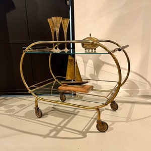 Art Deko 20er/30er Jahre goldener Barwagen aus Messing.