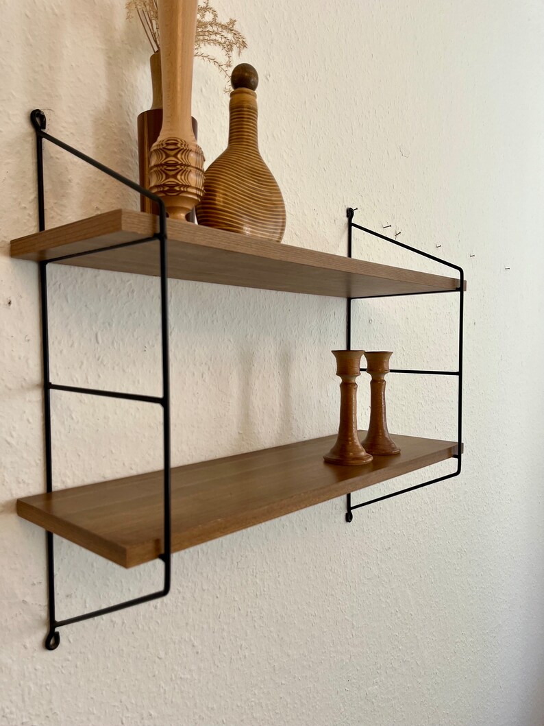 60s wall shelf in string design. image 3