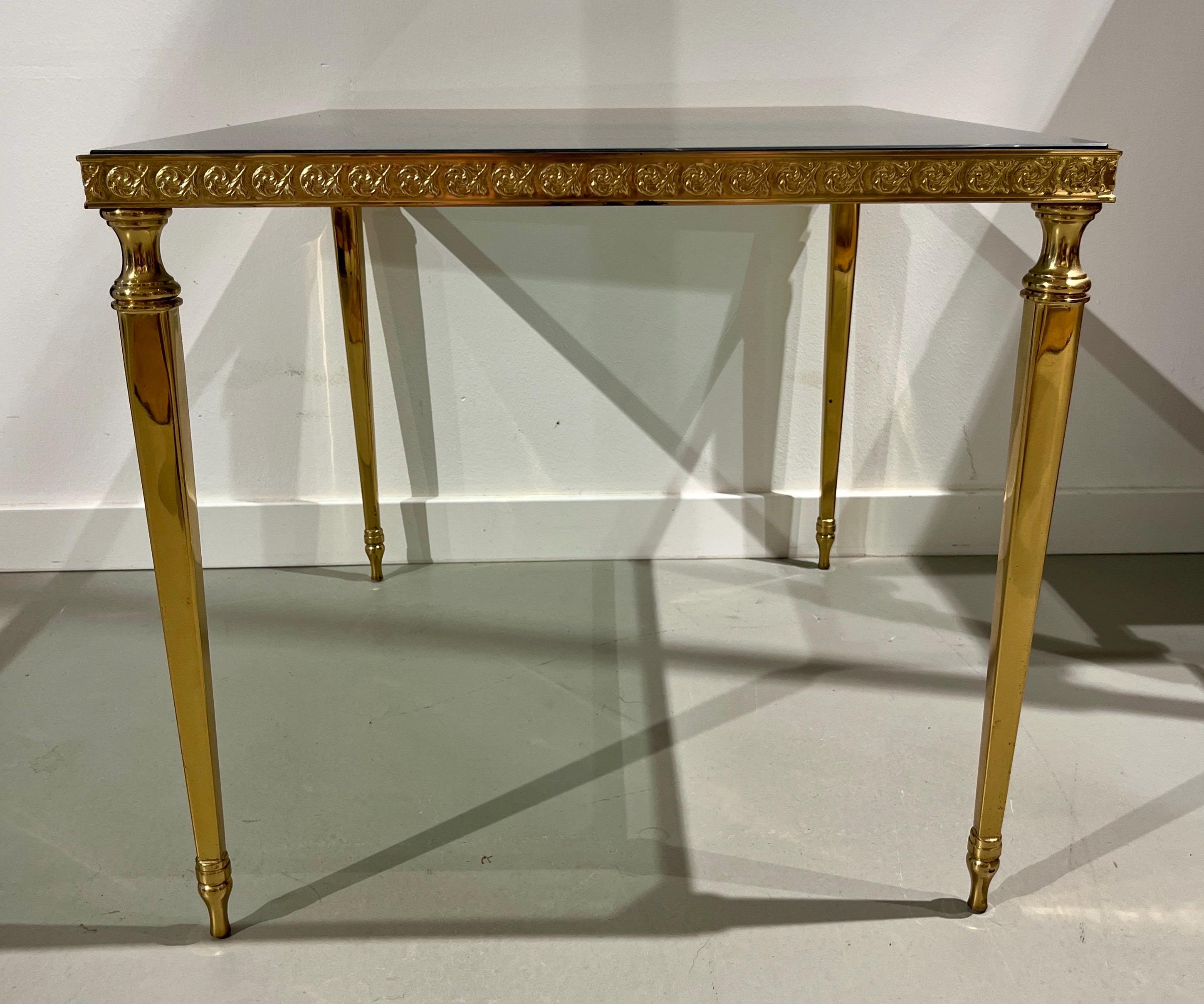70s Living Room Table With a Golden Brass Frame. - Etsy