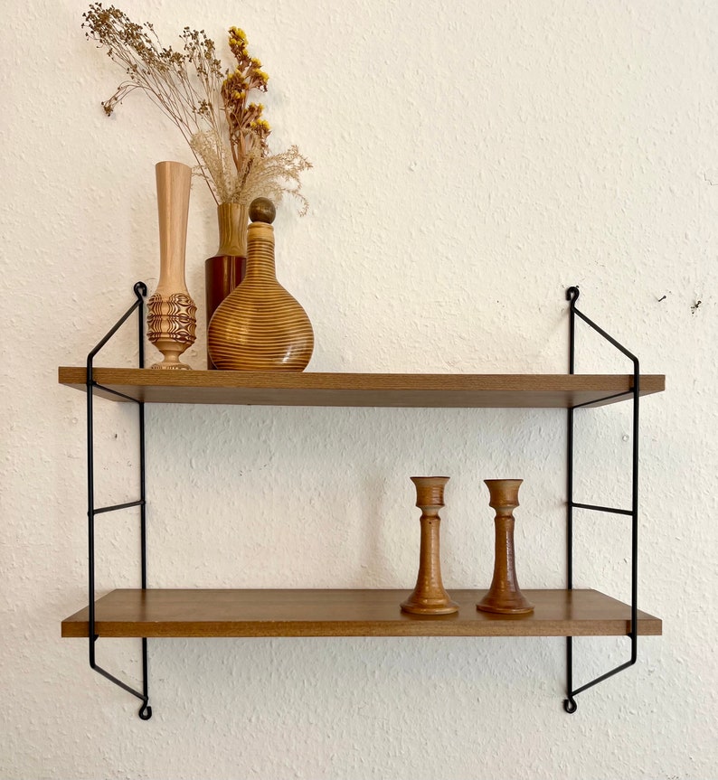 60s wall shelf in string design. image 2