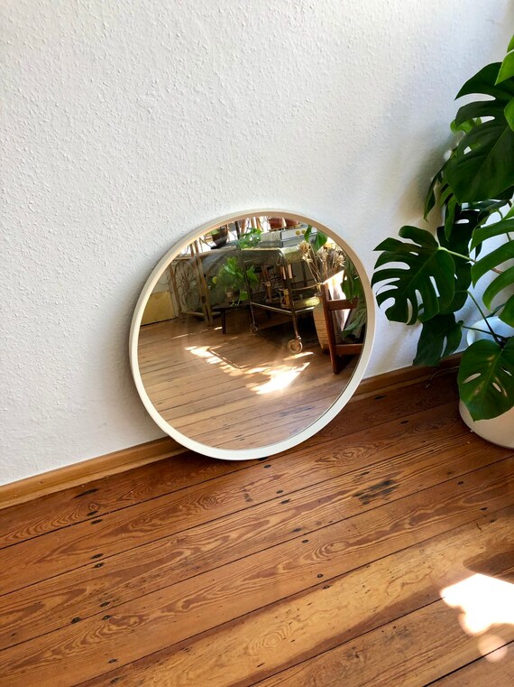 A Large Round Wall Mirror From The 70s A Large Round Wall Mirror From The 70s