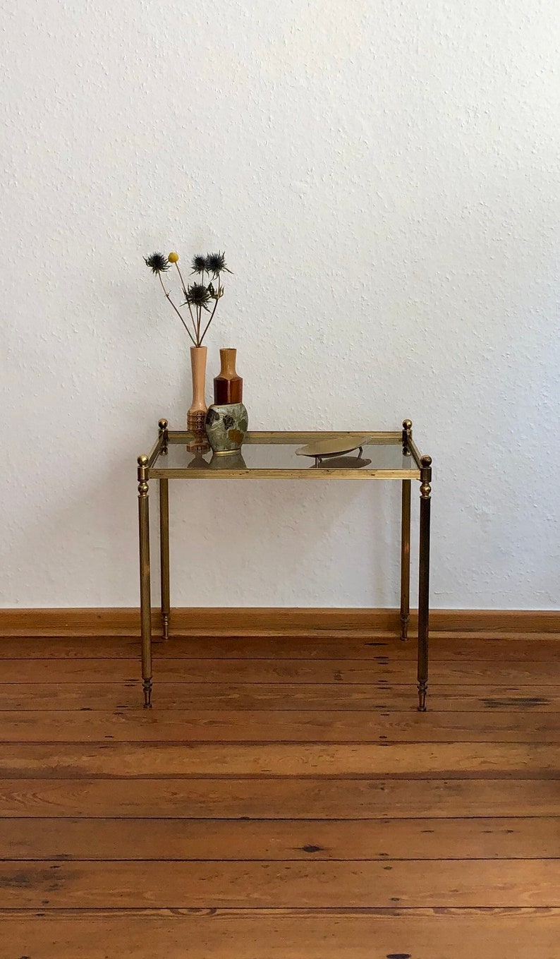 Golden Mid Century Side Table In Brass