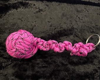 Bright Paracord Keychain: Monkey Fist Knot, Easy-Find Keyring