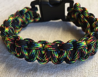Paracord Bracelet - Survival Bracelet - Dark Colourful Masculine Unisex Bracelet