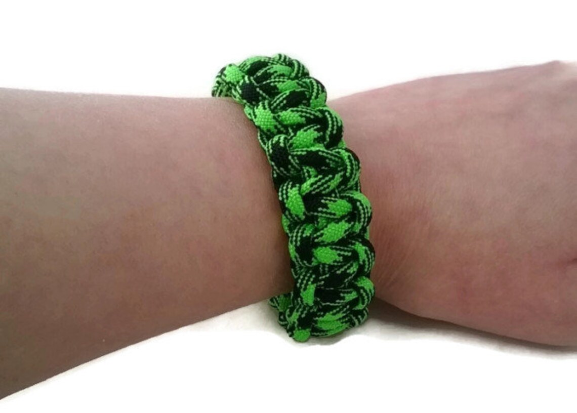 Green Paracord Bracelet survival Bracelet Rope Etsy UK