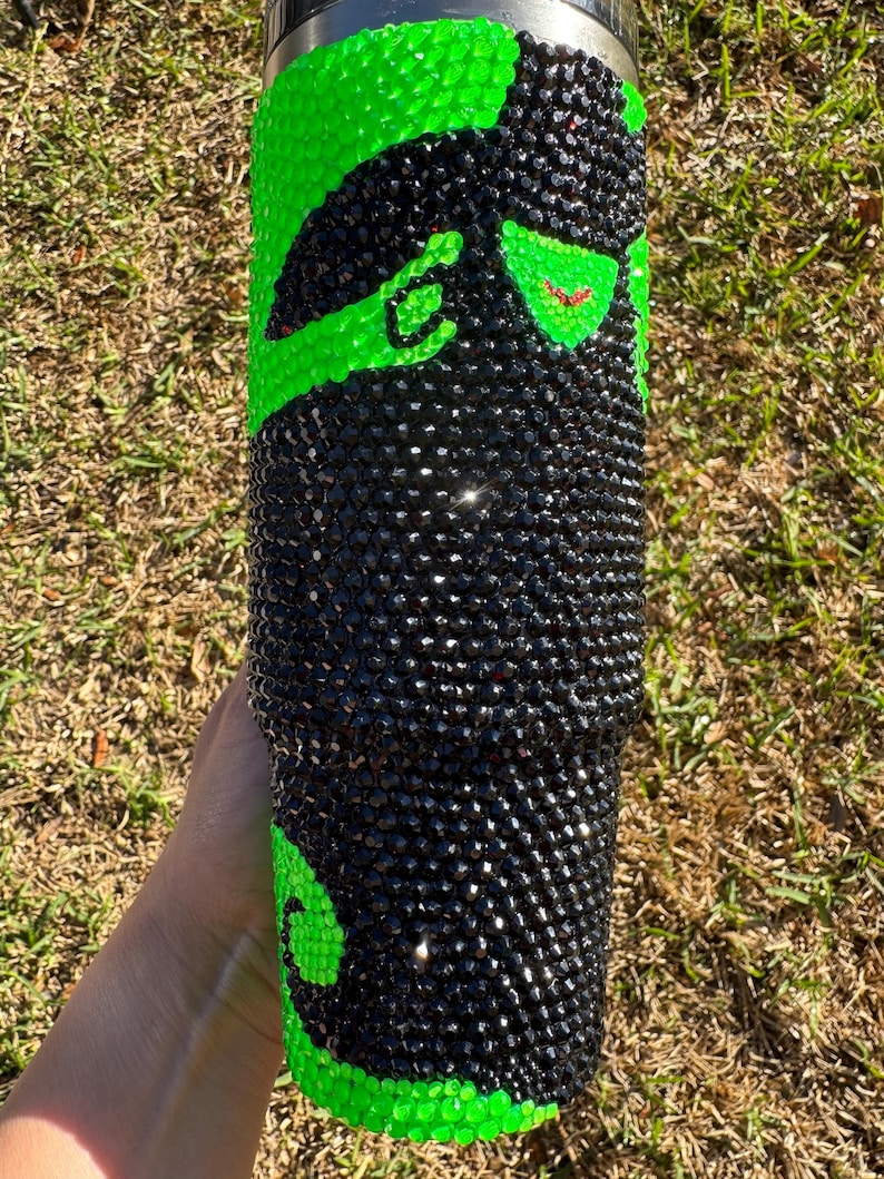 Witch green and black blinged protour Stanley tumbler image 8