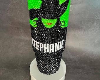 Witch green and black blinged protour Stanley tumbler