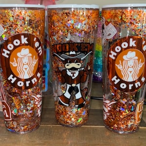 Texas Orange Snow-globe tumbler