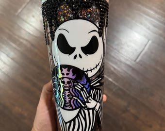 King Jack glow in the dark Snowglobe Tumbler with bling drip