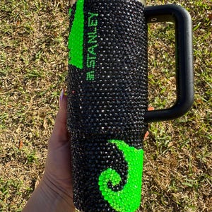 Witch green and black blinged protour Stanley tumbler image 5