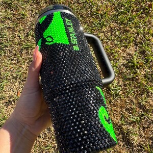 Witch green and black blinged protour Stanley tumbler image 7