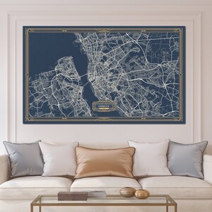 London Uk England Canvas Map Print Art Deco Extra Large Map Etsy Shop unique canvas art at kirkland's! etsy