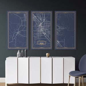 MEDFORD oder Leinwand Karte Druck Oregon Art Deco gestreckt | Etsy