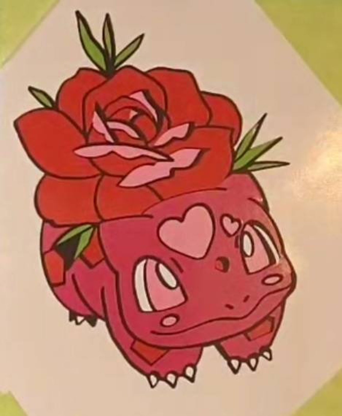 Rose Bulbasaur Latered Vinyl Decal Etsy
