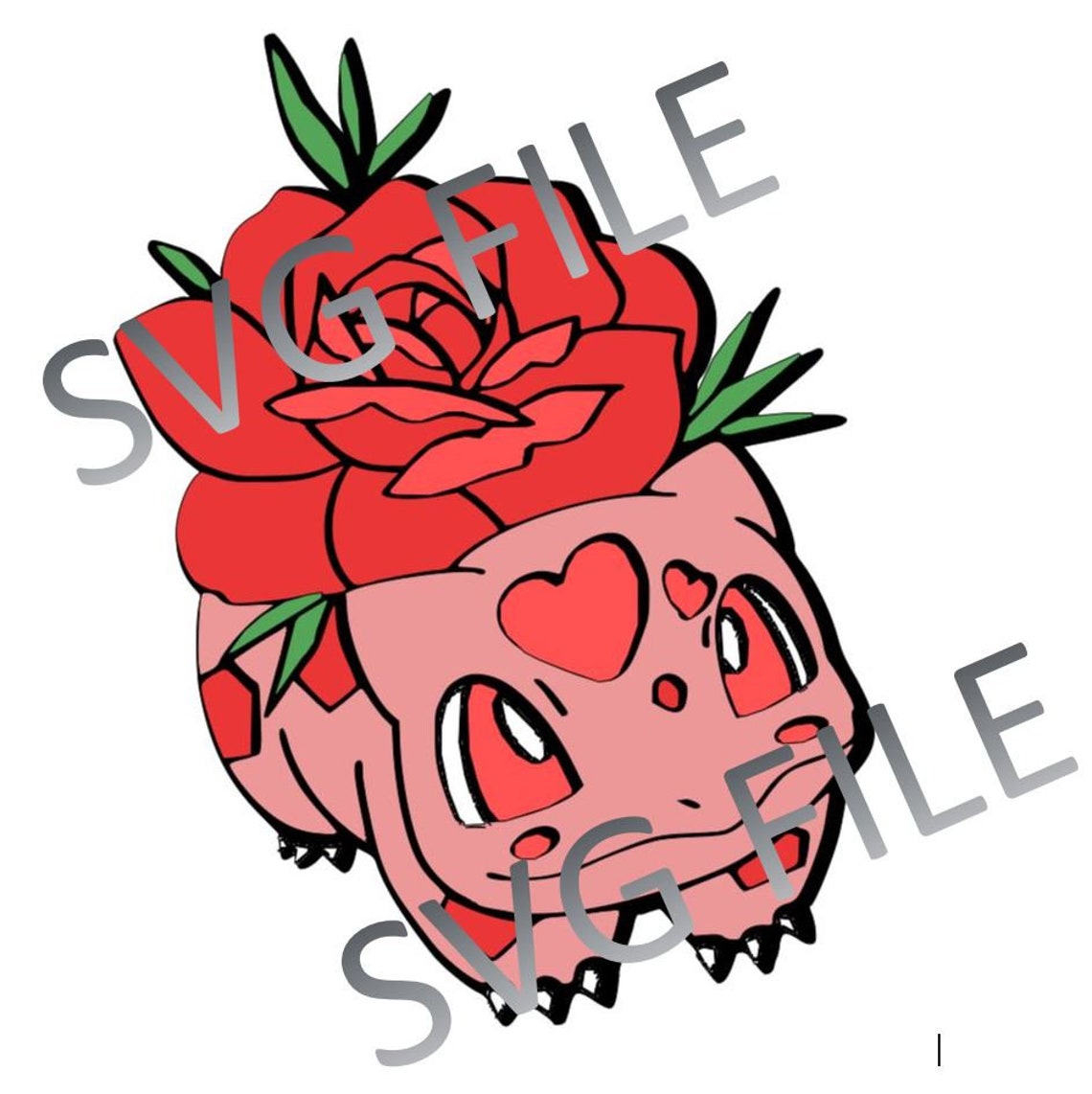 Rose Bulbasaur Layered SVG File This is Not a Physical Item Etsy