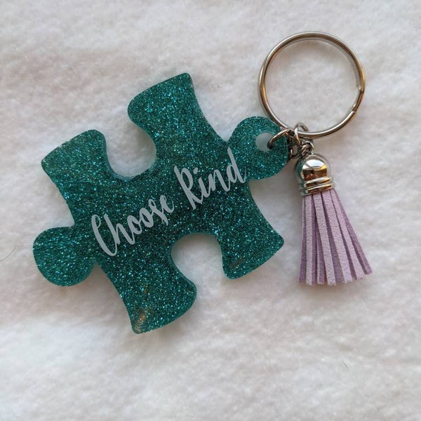 Autism Awareness Keychain/Zipper pull. "Choose Kind"