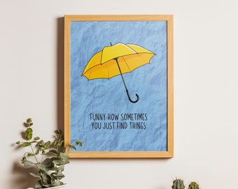 HIMYM digital art: Yellow Umbrella How I met Your Mother wall art