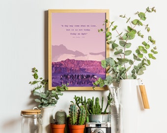 Not Today Wall Art, BTS Poster, Lyrics Poster, Quote BTS Songs Poster, Bangtan Digital Art, BTS Fan Art