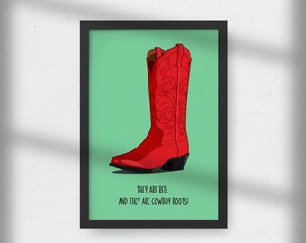 HIMYM Digital Art: Cowboy Red Boots How I Met Your Mother Wall Art