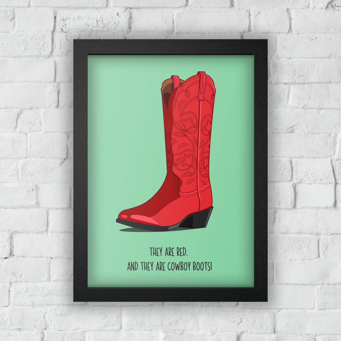 HIMYM Digital Art: Cowboy Red Boots How I Met Your Mother Wall Art - Etsy