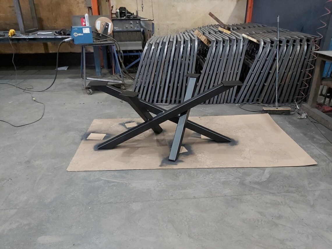 Metal table base Etsy