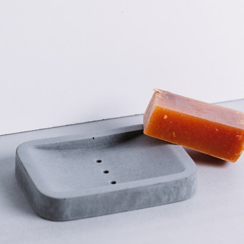 Concrete Soap Dish Gray Etsy