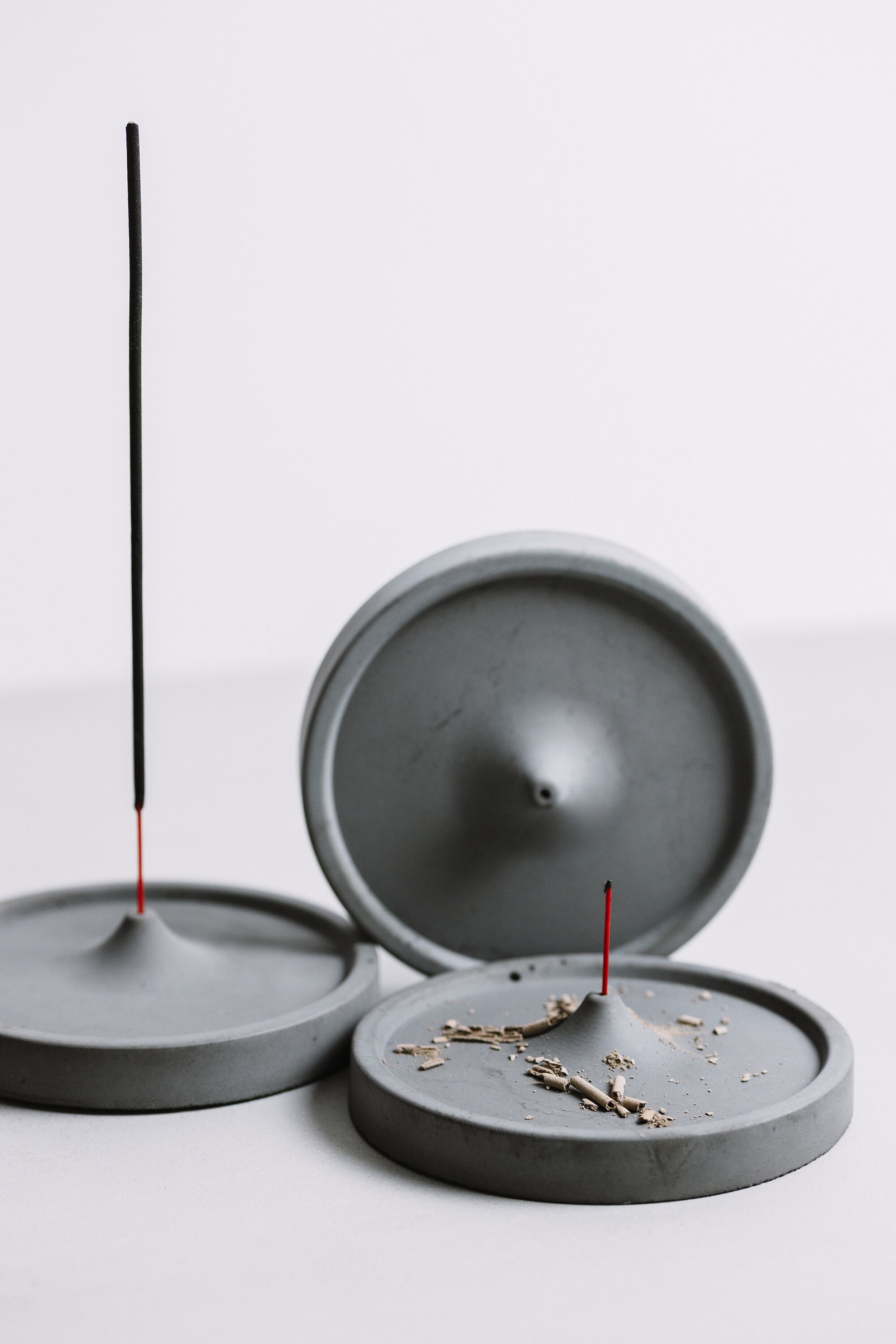 Concrete Incense Holder Cement Modern Round Incense Burner Etsy