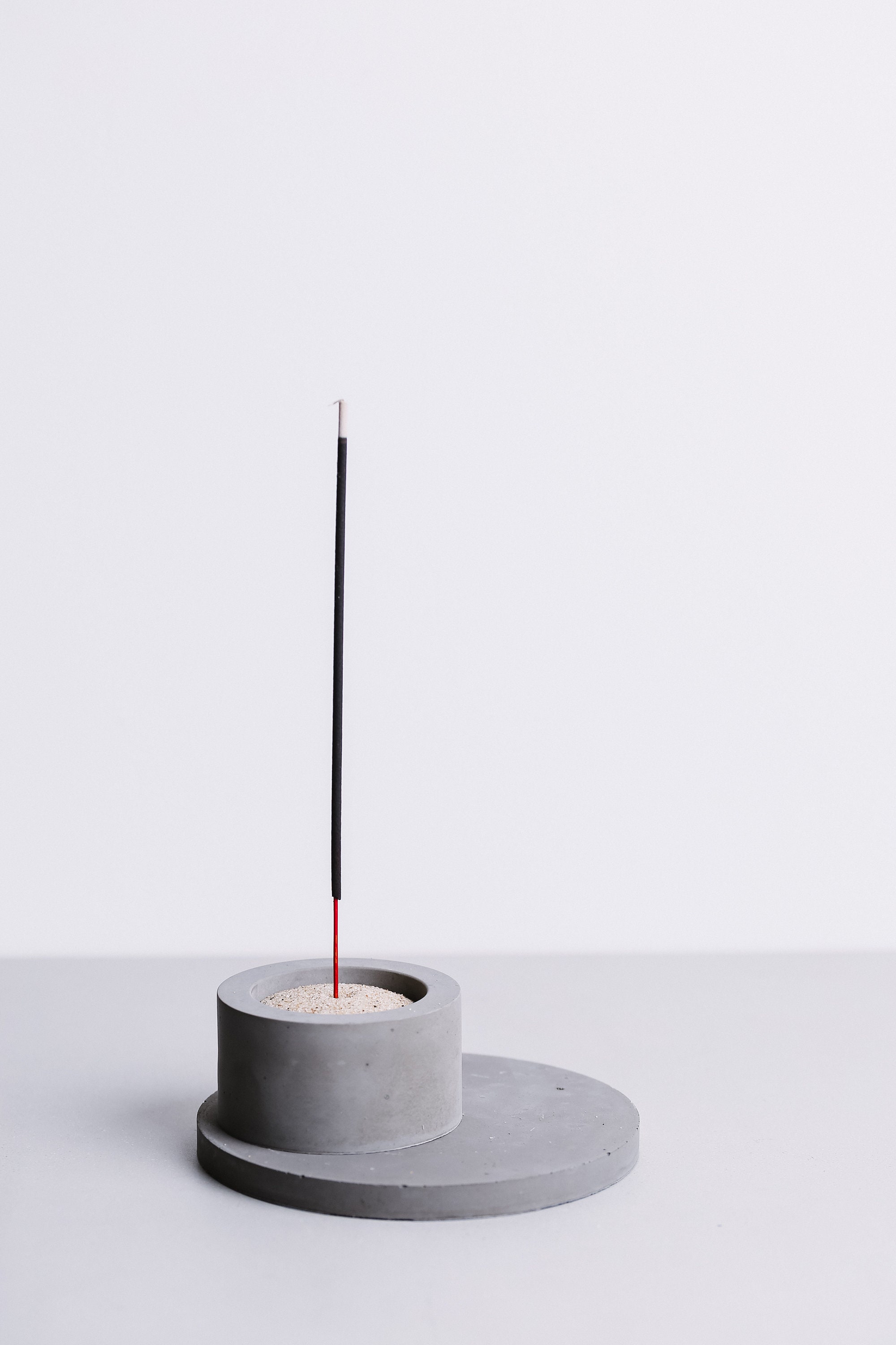Concrete Incense Holder Cement Modern Round Incense Burner Etsy