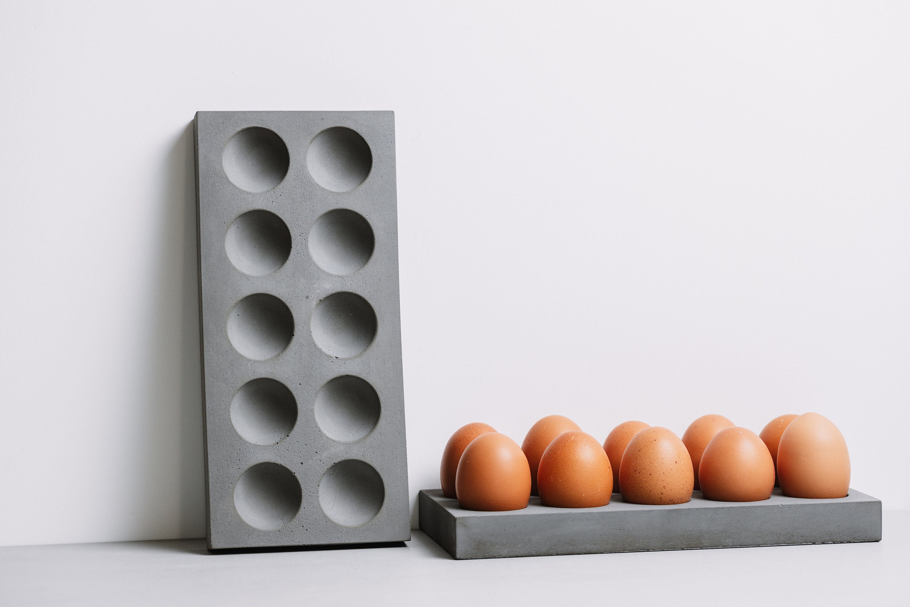 Plateau à Œufs en Béton | Porte-Œufs Ciment d'affichage Des Grand Plateau Moderne de 10 Grand Plat F