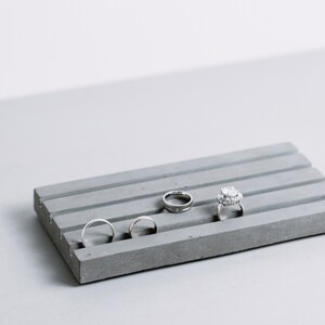 Concrete Ring Holder Ring Tray Cement Jewellery / Jewelry Tray Ring Display Handmade Rings Accessory Ring Dish image 5