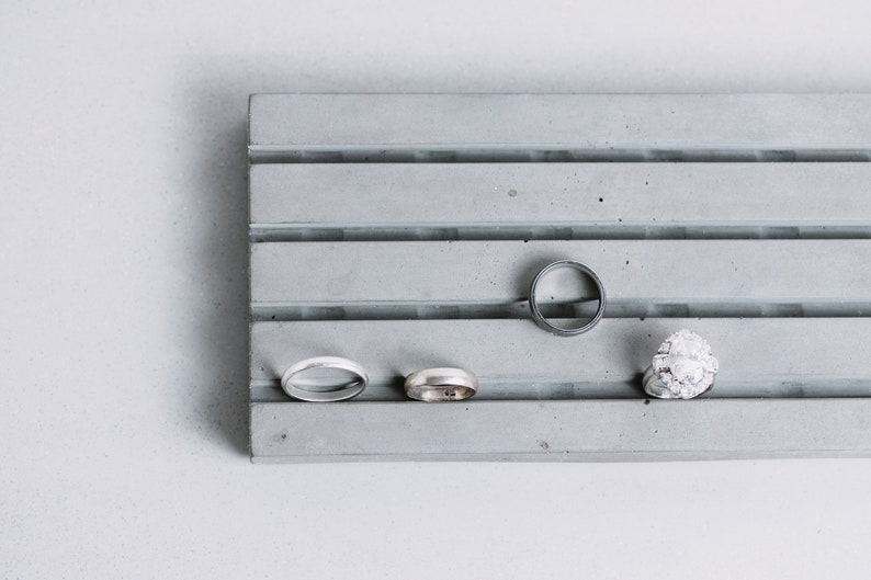 Concrete Ring Holder Ring Tray Cement Jewellery / Jewelry Tray Ring Display Handmade Rings Accessory Ring Dish image 2