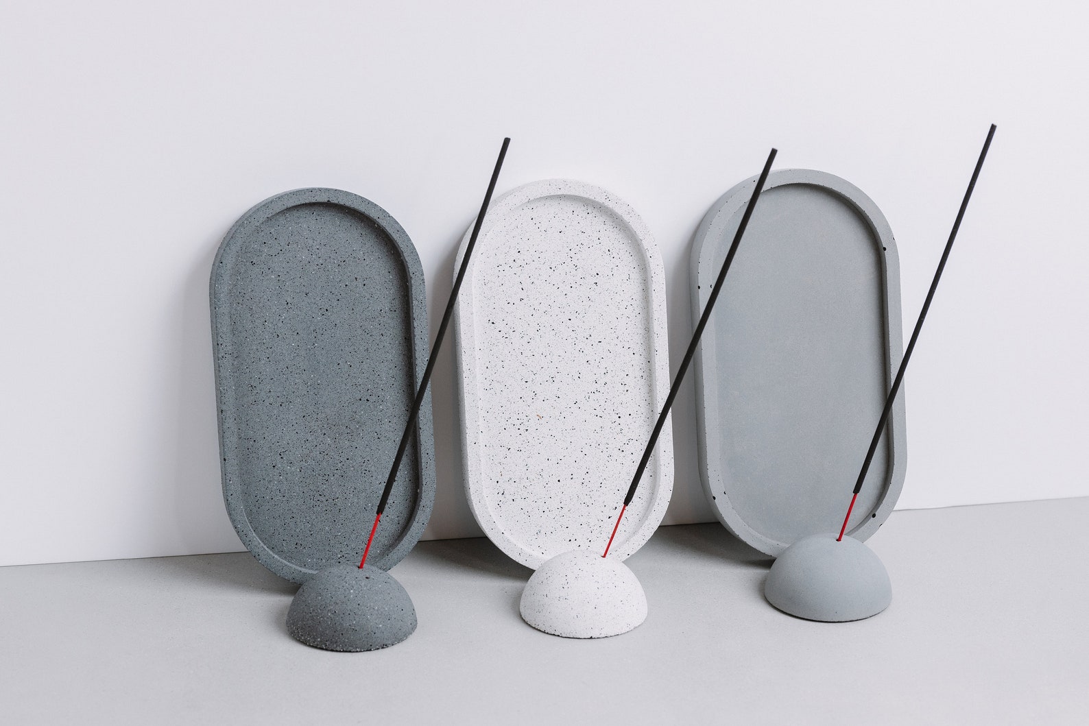 Concrete Incense Holder Cement Modern Oval Incense Burner Etsy