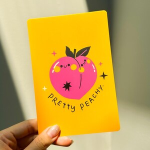 Jolie pêche | postale de qualité supérieure de fruits | Cartes postales kawaii pêche mignonne