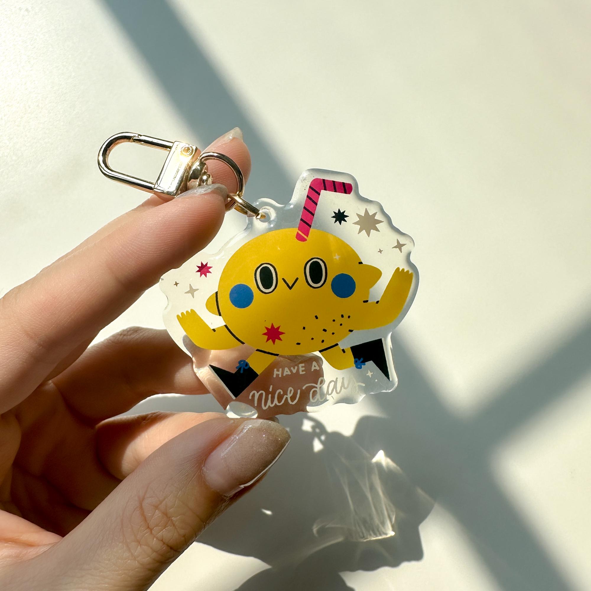 Have A Nice Day Lemon Keychain | Kawaii Double-sided Keychains | Cute ...