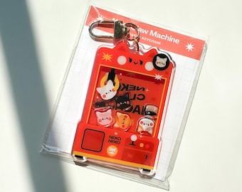 Porte-clés machine à griffes Neko | Porte-clés Shaker chat kawaii | Accessoires japonais mignons pour animaux de compagnie