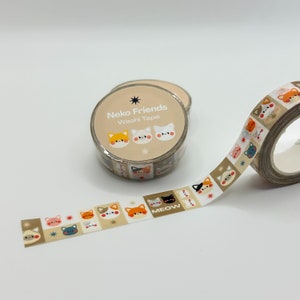Neko Friends Washi Tape | Kawaii Cats Washi Tapes | Cute Japanese Office Stationery