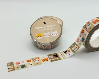 Neko Friends Washi Tape | Kawaii Cats Washi Tapes | Cute Japanese Office Stationery