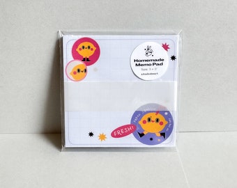 Fresh Lemon Notizblock | Niedliche handgemachte Notizblöcke | Kawaii Bürobedarf