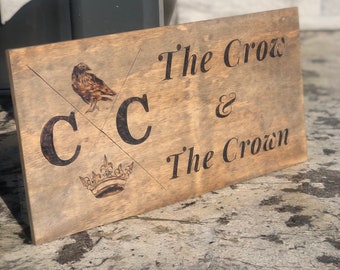 Custom wood burned sign