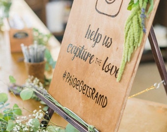 Promote your wedding hashtag sign!