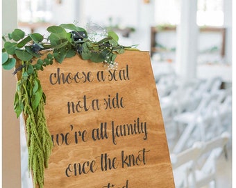 Choose a side wedding welcome sign