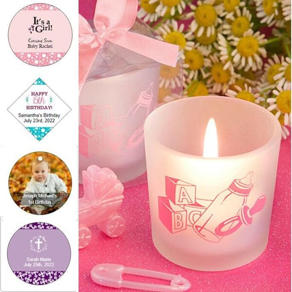 Baby Shower Candle Tag Etsy