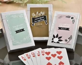PPD-JM780942ZA 12 pcs Cherry Blossoms Personalized Playing Cards ~ Wedding Favors Party Favors ~ Playing Cards